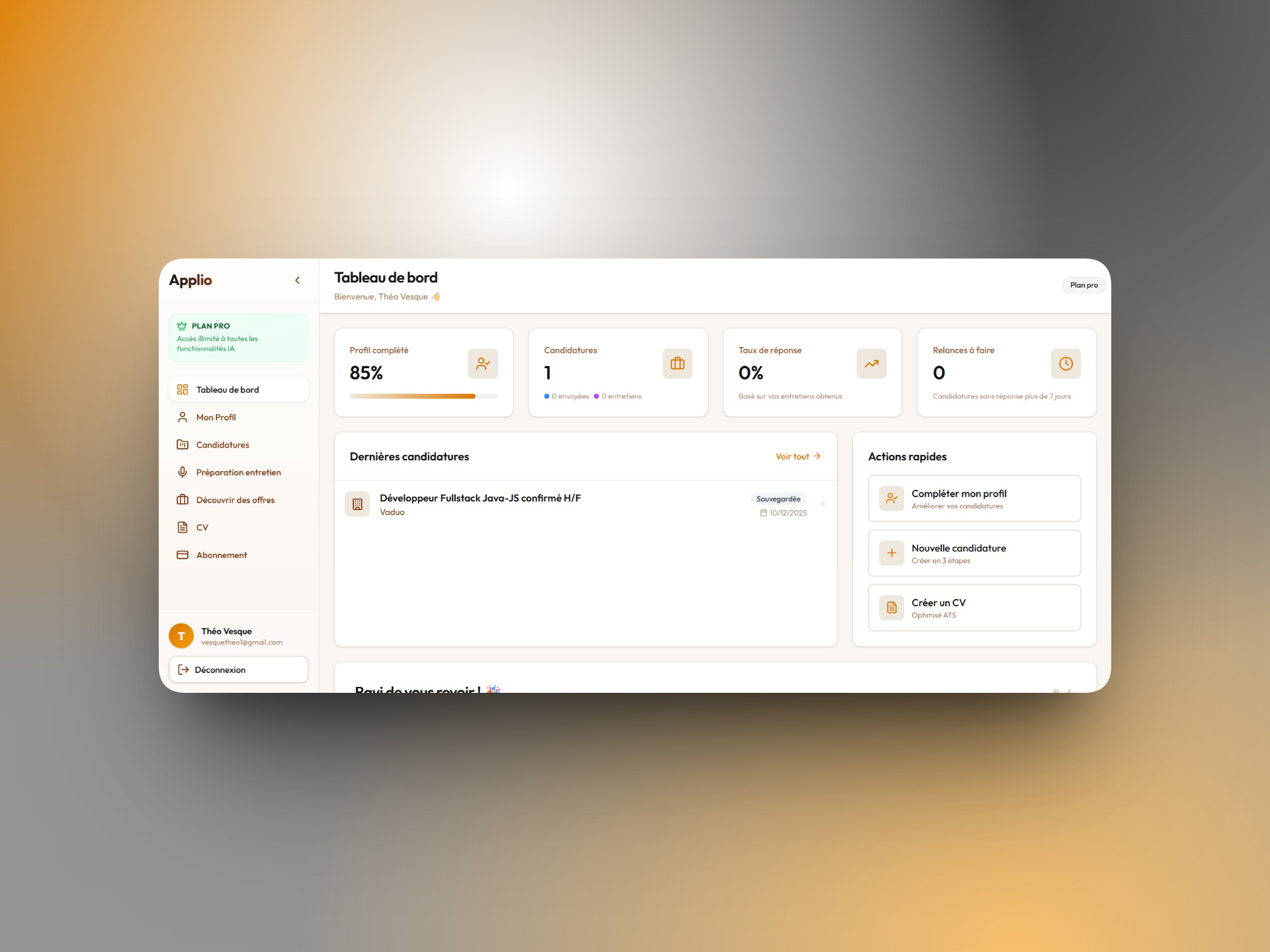 Applio - Plateforme de Recherche d'Emploi assistée par IA