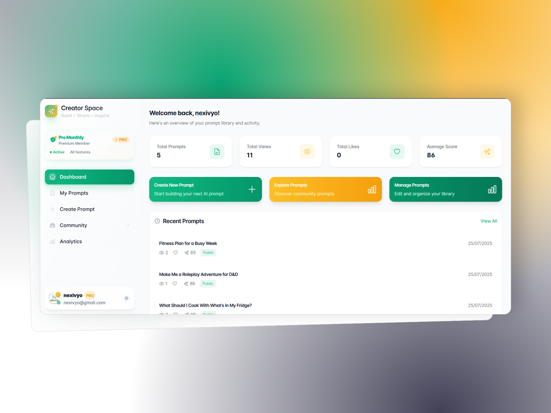 Nexivyo - Plateforme de gestion de prompts IA